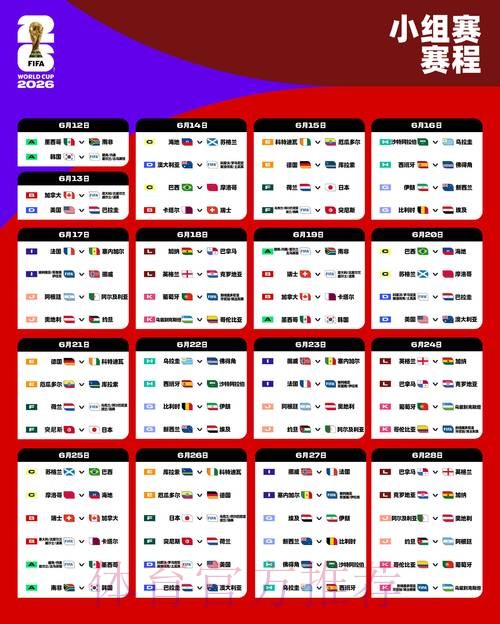 2026世界杯每日赛程官方发布实时赛程在哪里看